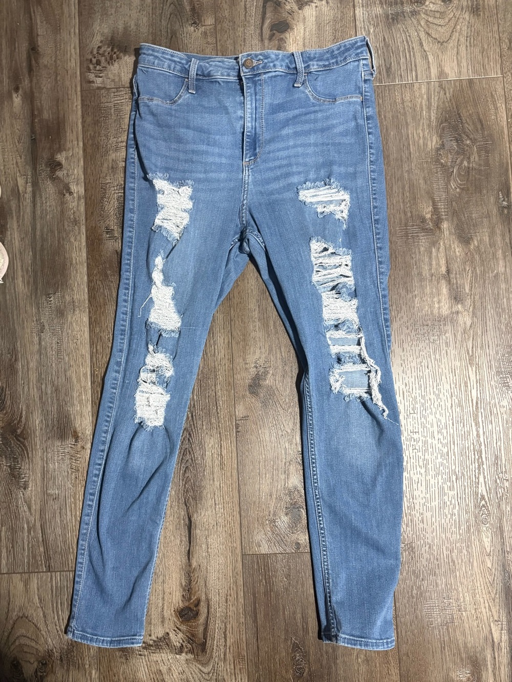 Hollister Light Blue Ripped Skinny Jeans